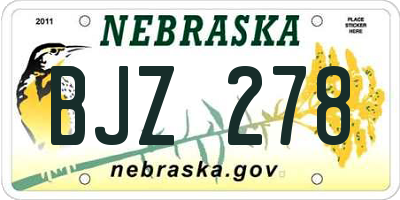 NE license plate BJZ278