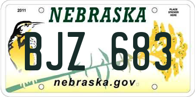 NE license plate BJZ683