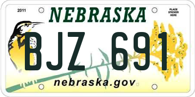 NE license plate BJZ691