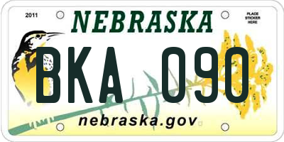 NE license plate BKA090