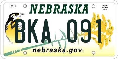 NE license plate BKA091