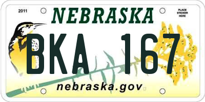 NE license plate BKA167