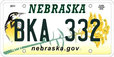 NE license plate BKA332