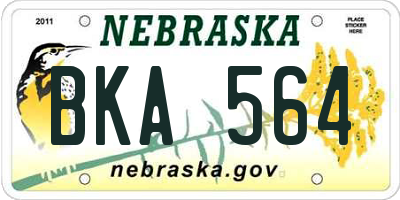 NE license plate BKA564