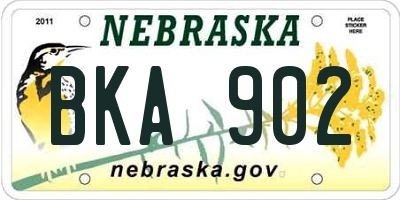 NE license plate BKA902