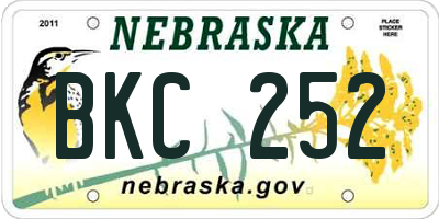 NE license plate BKC252