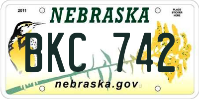 NE license plate BKC742