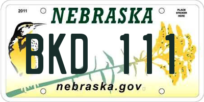 NE license plate BKD111