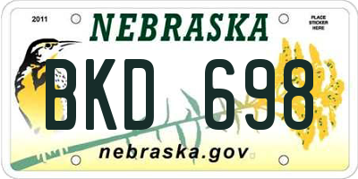 NE license plate BKD698