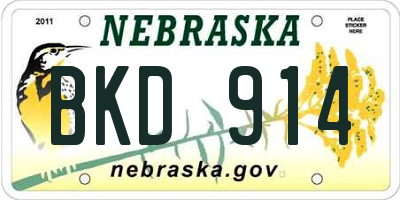 NE license plate BKD914
