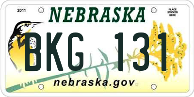 NE license plate BKG131