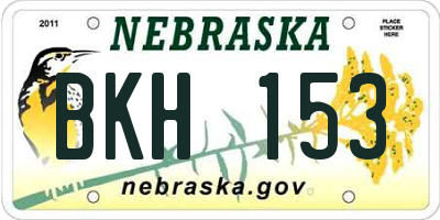 NE license plate BKH153
