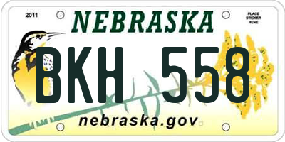 NE license plate BKH558