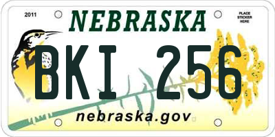 NE license plate BKI256