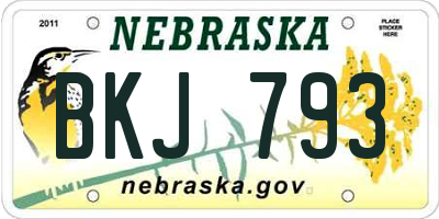 NE license plate BKJ793