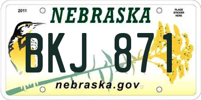NE license plate BKJ871