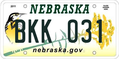 NE license plate BKK031