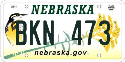 NE license plate BKN473
