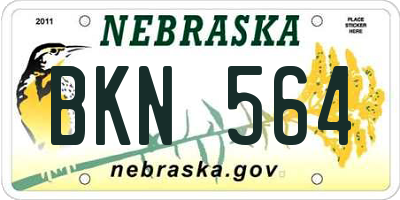 NE license plate BKN564