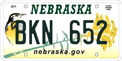 NE license plate BKN652