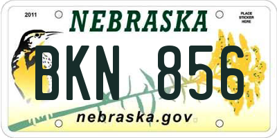NE license plate BKN856