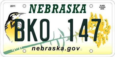 NE license plate BKO147