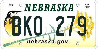 NE license plate BKO279
