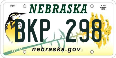 NE license plate BKP298