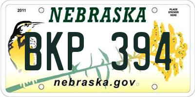 NE license plate BKP394