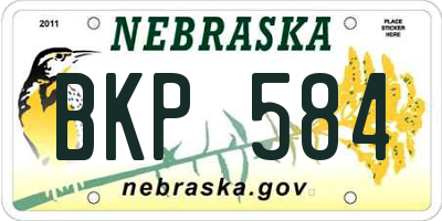 NE license plate BKP584