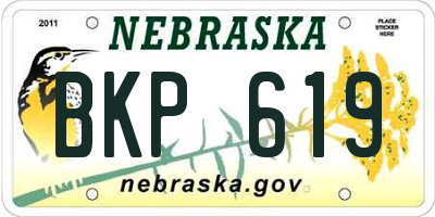 NE license plate BKP619