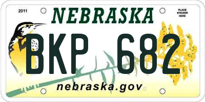 NE license plate BKP682