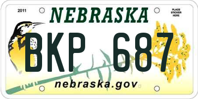 NE license plate BKP687