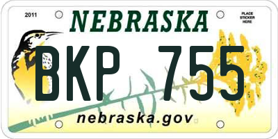 NE license plate BKP755