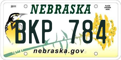 NE license plate BKP784