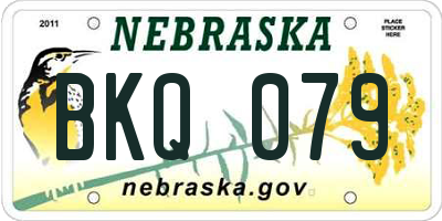 NE license plate BKQ079