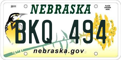 NE license plate BKQ494