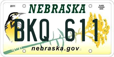 NE license plate BKQ611