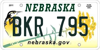 NE license plate BKR795