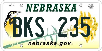 NE license plate BKS235