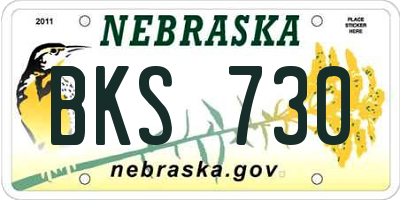 NE license plate BKS730