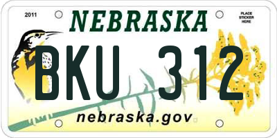 NE license plate BKU312