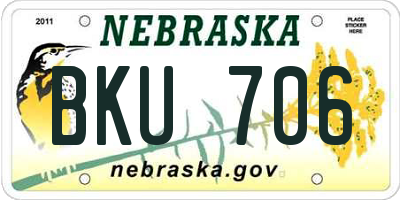 NE license plate BKU706