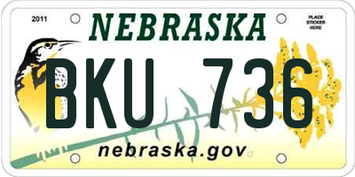 NE license plate BKU736
