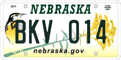NE license plate BKV014