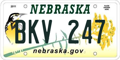 NE license plate BKV247