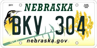 NE license plate BKV304