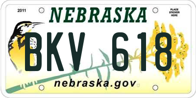 NE license plate BKV618