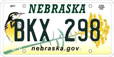 NE license plate BKX298