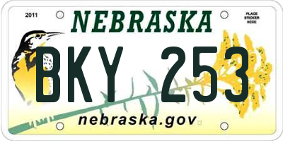 NE license plate BKY253